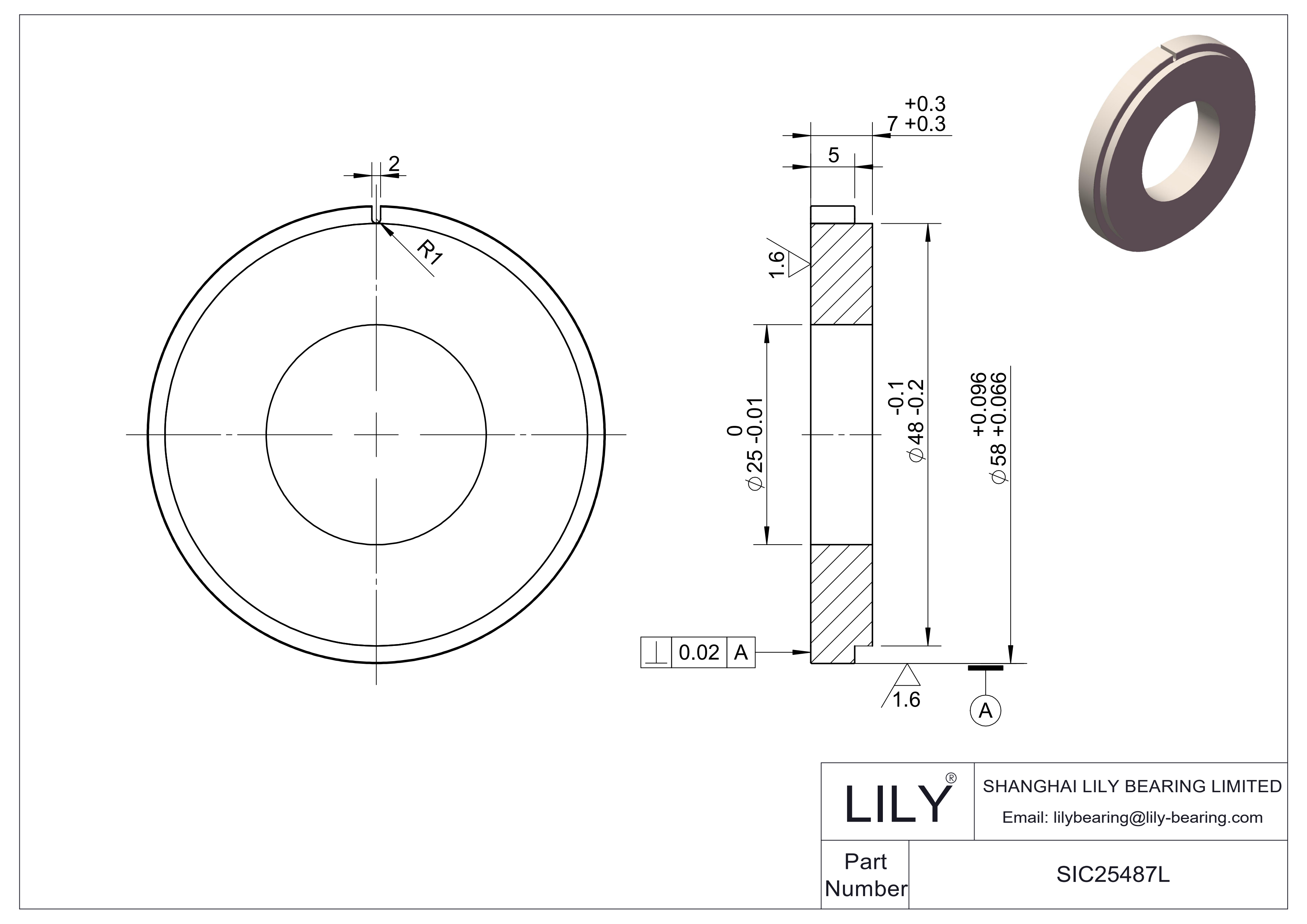 SIC25487L 碳化硅 (Sic) 元件 cad drawing